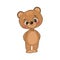 Little cub bear. Teddy. Isolated object on a white background. Cheerful kind animal child. Cartoons flat style. Funny