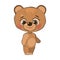 Little cub bear. Teddy. Isolated object on a white background. Cheerful kind animal child. Cartoons flat style. Funny