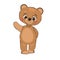 Little cub bear. Teddy. Isolated object on a white background. Cheerful kind animal child. Cartoons flat style. Funny