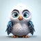 Little Cute Albatross - High-quality 3d Cartoon Bird