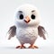 Little Cute Albatross: High-quality 3d Rendering Of A White Flying Bird