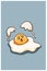 A little cute broken egg cartoon illustration