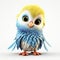 Little Cute Budgie: High-quality 3d Rendering In Bill Gekas Style