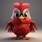 Little Cute Cardinal: High-quality 3d Rendering In Unreal Engine Style
