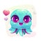 Little cute cartoon baby octopus.