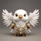 Little Cute Dove High-quality White Bird With Gold Armor