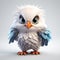 Little Cute Eagle: High-quality 3d Cartoon Owl With Inventive Character Designs