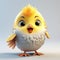 Little Cute Finch - High-quality 3d Render In Fantasy Style