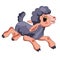 Little cute funny black running lamb vector