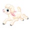 Little cute funny character running lamb vector