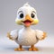 Little Cute Goose: Hyper-realistic Cartoon Duck In Fantasy Style