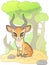 Little cute impala antelope, funny illustration