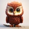 Little Cute Owl 3d Render In Expressive Character Design Style