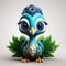 Little Cute Peacock 3d Model - High-quality Fantasy Style Sculpture