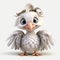 Little Cute Pelican: High-quality 3d Gull Cartoon Character With Detailed Feather Rendering