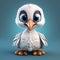 Little Cute Pelican - High-quality 3d Rendering In Cartoonish Innocence Style