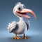 Little Cute Pelican High-quality Animated Cartoon Character