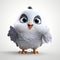 Little Cute Pigeon - High-quality Cartoon Bird With Big Eyes