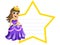 Little cute princess blank star shape border isolated