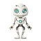 Little cute robot mascot innovation scifi technology science fiction future 3d design vector illustration