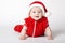 Little cute santa portrait on white