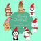 Little cute small animal in Christmas Costume vector