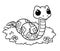 Little cute snake character illustration cartoon coloring