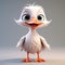 Little Cute Stork 3d Character Portrait In Aquirax Uno Style