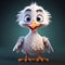 Little Cute Stork - High-quality 3d Cartoon Bird Model
