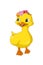 A little cute yellow duck with blue eyes design animal cartoon