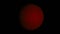 Little dark red planet isolated in deep space. Design. Concept of astronomy science, celestial body rotating with a part