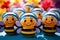 little darlings cuties a bees, honey, a laborer, a hard worker, yellow and black striped animals cheerful joyful happy