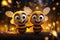 little darlings cuties a bees, honey, a laborer, a hard worker, yellow and black striped animals cheerful joyful happy