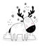 Little deer stars decoration cute animals sketch wildlife cartoon adorable