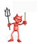 Little Devil with Blank Sign