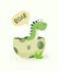 Little Dino. Hatched Little Dinosaur Baby, Child, Kid. Tirannosaur Tirex, Dinosaur Egg. Cartoon T-Rex. Vector Cute and