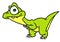 Little dinosaur raptor big eyes animal character cartoon illustration