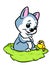 Little dog cheerful puppy bird cartoon illustration