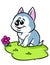 Little dog cheerful puppy cartoon illustration