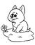 Little dog cheerful puppy coloring page cartoon illustration