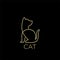 Little Dog hound cat line gold logo icon designs  illustration