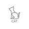 Little Dog hound cat line logo icon designs  illustration