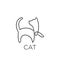 Little Dog hound cat line logo icon designs  illustration