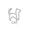 Little Dog hound cat line logo icon designs vector illustration