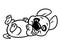 Little dog puppy lies plays animal character cartoon coloring page