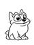 Little dog sitting looking coloring page cartoon illustration