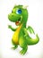 Little Dragon cartoon character. Funny animals vector icon