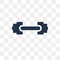 Little Dumbbell vector icon isolated on transparent background,