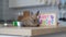 Little Easter Bunny Lying on Table in Kitchen