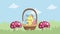 little easter chick in basket animation